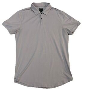 Cuts Clothing Curve Hem Polo Shirt Mens XL Light Gray Pima Cotton Short Sleeve